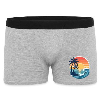 Palmiers de Sunset Beach - Boxer Homme - gris chiné - Devant