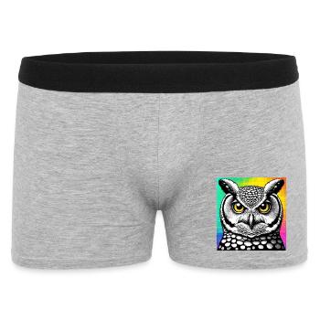 Eule - Männer Boxer Shorts - Grau meliert - Vorne