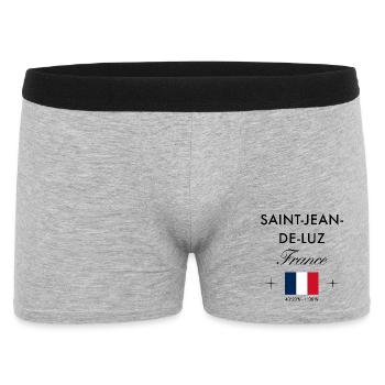 Saint Jean de Luz Frankreich Koordinaten Reise - Männer Boxer Shorts - Grau meliert - Vorne