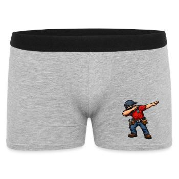 Dabbing Dachdecker - Männer Boxer Shorts - Grau meliert - Vorne