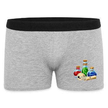 Alchemistische Trankgläser Schädel-Szene - Männer Boxer Shorts - Grau meliert - Vorne