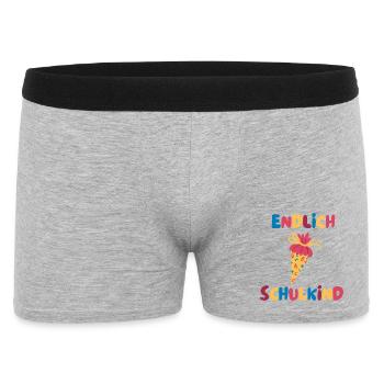 Endlich Schulkind mit Schultüte - Männer Boxer Shorts - Grau meliert - Vorne