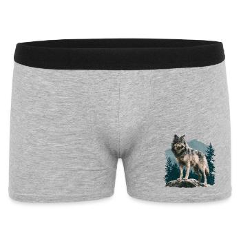 Wolf - Männer Boxer Shorts - Grau meliert - Vorne