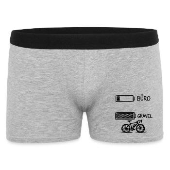 Büro Akku Gravelbike - Männer Boxer Shorts - Grau meliert - Vorne