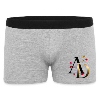 AD Goldmonogramm mit Rosen - Männer Boxer Shorts - Grau meliert - Vorne