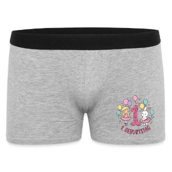 1. Geburtstag Ballerina  - Männer Boxer Shorts - Grau meliert - Vorne