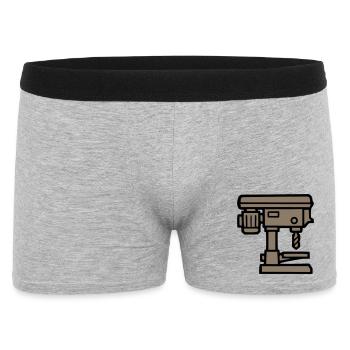Standbohrmaschine Werkzeug Icon - Männer Boxer Shorts - Grau meliert - Vorne
