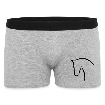 Horse Elegant Silhouette Horse Head - Men's Boxer Shorts - heather grey - Front