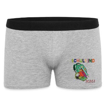 Schulkind 2026: - Männer Boxer Shorts - Grau meliert - Vorne