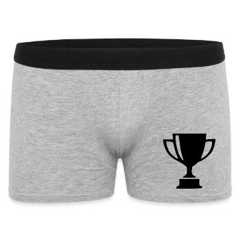 Pokal Sport Wettbewerb Geschenk - Männer Boxer Shorts - Grau meliert - Vorne