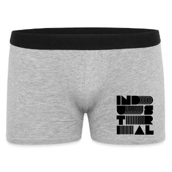 industrielle Musik gestapelte Typografie - Männer Boxer Shorts - Grau meliert - Vorne