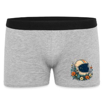 Kosmosblumen Astronauten Helm - Männer Boxer Shorts - Grau meliert - Vorne