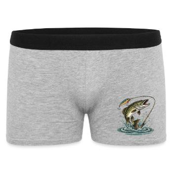 PÊCHE. ATTENDS. ATTRAPE. - Boxer Homme - gris chiné - Devant