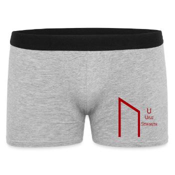 Uruz Rune Complete Red – Viking Futhark Norse - Boxer Homme - gris chiné - Devant