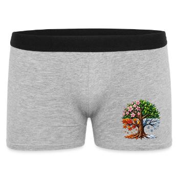 Vier Jahreszeiten Baum Polygon - Männer Boxer Shorts - Grau meliert - Vorne