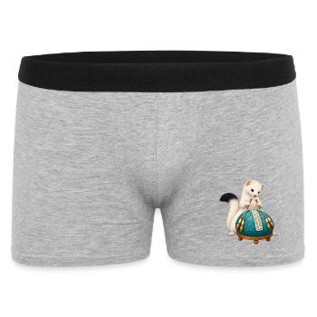Hermelin am Klöppelkissen - Männer Boxer Shorts - Grau meliert - Vorne