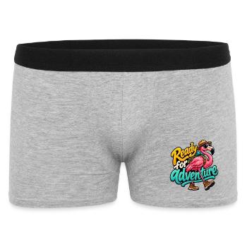 Flamingo - Männer Boxer Shorts - Grau meliert - Vorne