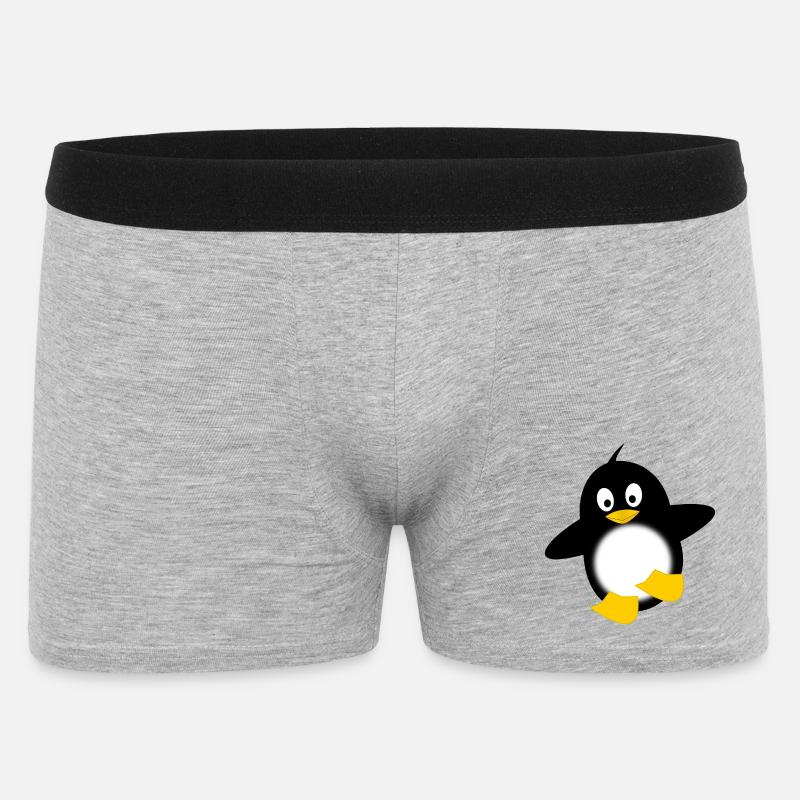 Penguin Glow Belly Dessin animé - Boxer Homme - gris chiné