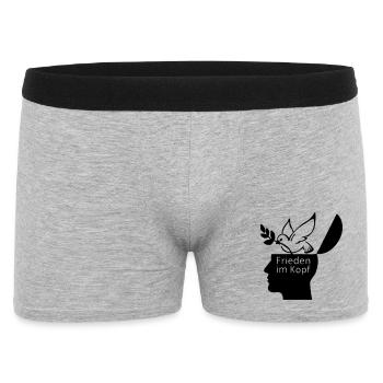 Frieden Peace Liebe Friede Weltfrieden - Männer Boxer Shorts - Grau meliert - Vorne