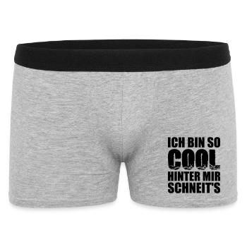 Coole Sprüche - Männer Boxer Shorts - Grau meliert - Vorne