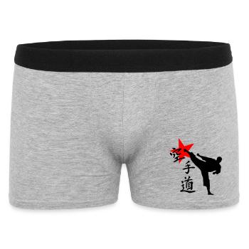 Karate Kick Yokogeri - Männer Boxer Shorts - Grau meliert - Vorne