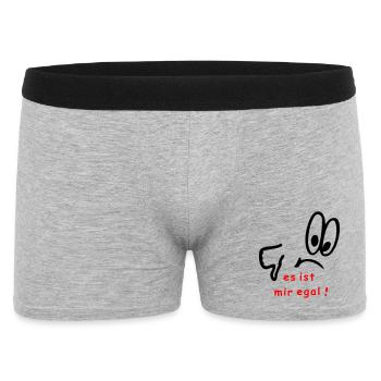 es ist mir egal, comic - Männer Boxer Shorts - Grau meliert - Vorne