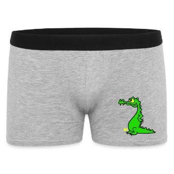 Smiling Crocodile, dreifarbiges Design - Männer Boxer Shorts - Grau meliert - Vorne