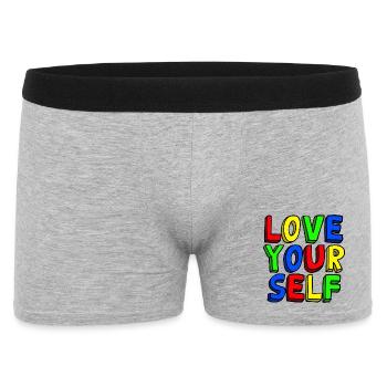Liebe dich selbst bunte Pop Art - Männer Boxer Shorts - Grau meliert - Vorne