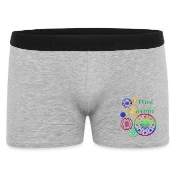 Star Blossoms with Saying Think colorful - Men's Boxer Shorts - heather grey - Front