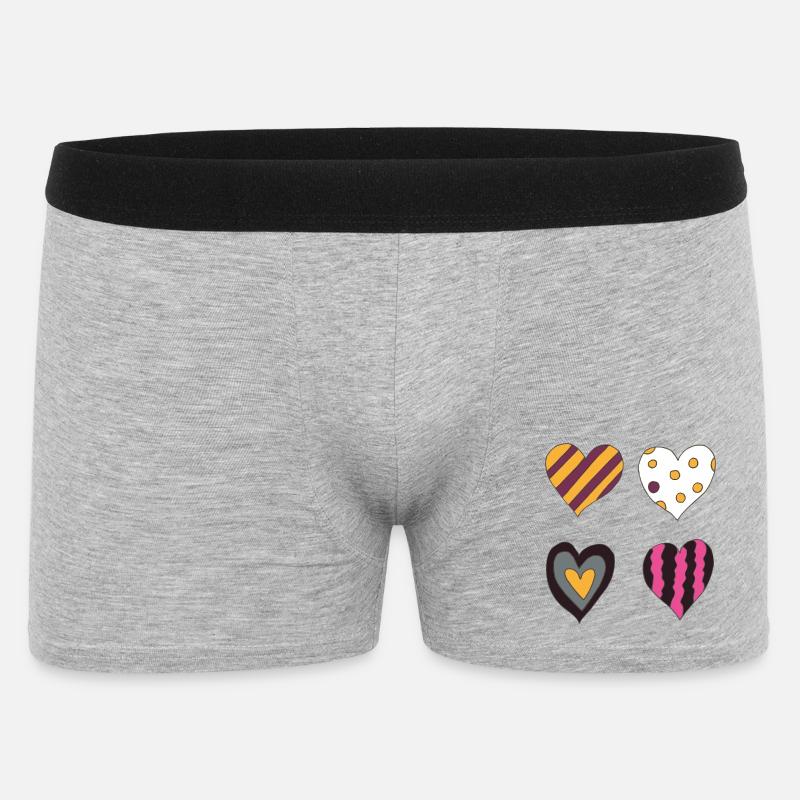 herzen variation vierte - Männer Boxer Shorts - Grau meliert