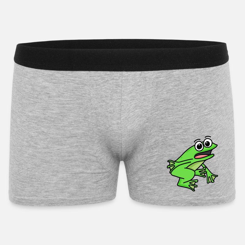 Frosch Motiv - Männer Boxer Shorts - Grau meliert