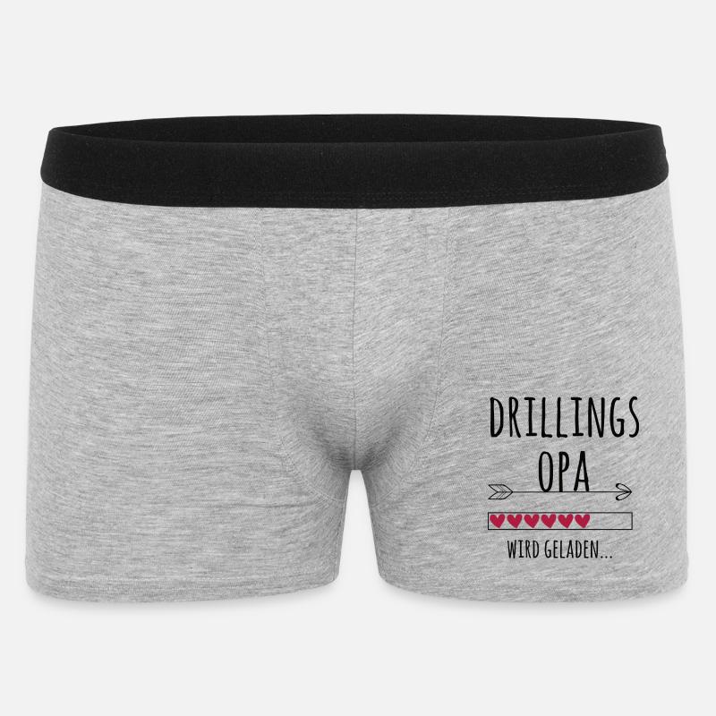 werdender Drillingsopa Schwangerschaft Drillinge - Männer Boxer Shorts - Grau meliert