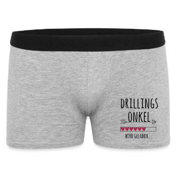 werdender Drillingsonkel Schwangerschaft Drillinge - Männer Boxer Shorts - Grau meliert - Vorne