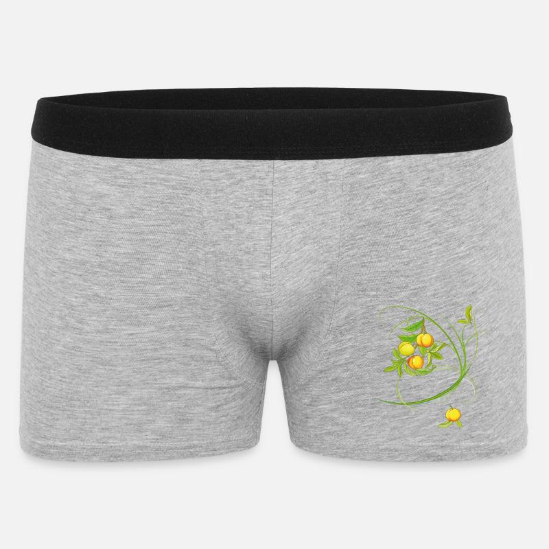 Pfirsiche, Obst - Männer Boxer Shorts - Grau meliert
