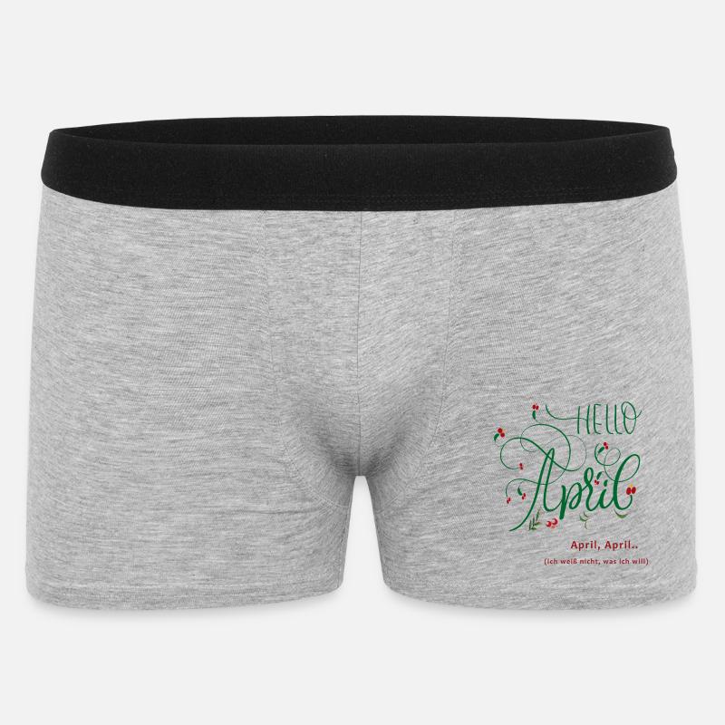 April, Monat, Frühling - Männer Boxer Shorts - Grau meliert