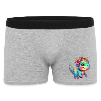 Dinosaurier - Männer Boxer Shorts - Grau meliert - Vorne