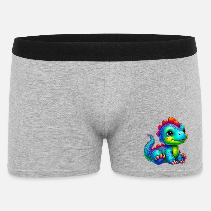 Dinosaurier - Männer Boxer Shorts - Grau meliert