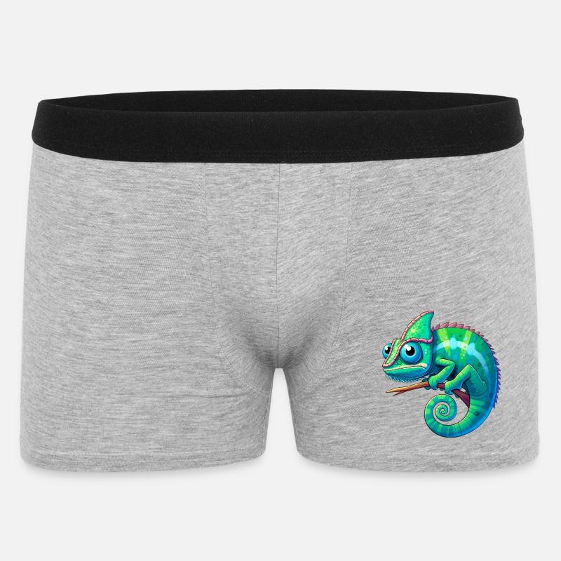 Chamäleon - Männer Boxer Shorts - Grau meliert