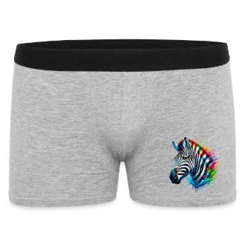 Zebra - Männer Boxer Shorts - Grau meliert - Vorne