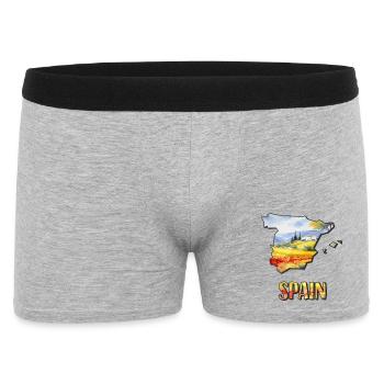 Carte aquarelle de l’Espagne - Boxer Homme - gris chiné - Devant