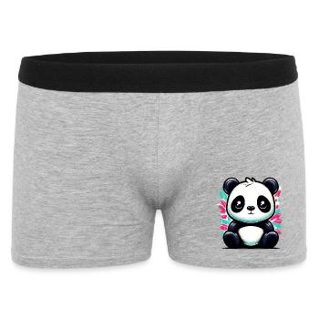 Panda - Männer Boxer Shorts - Grau meliert - Vorne