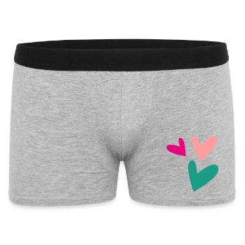 LIEBE. PAAR. GERADE VERHEIRATET. Junggesellinnenabschied. VALENTINSTAG. - Männer Boxer Shorts - Grau meliert - Vorne