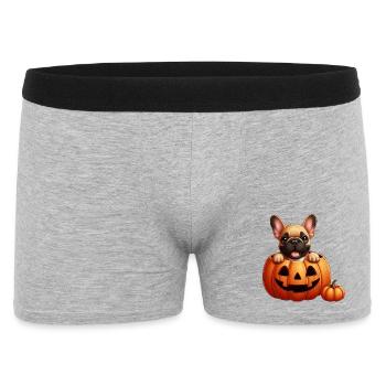 A French Bulldog in a Pumpkin - Men's Boxer Shorts - heather grey - Front