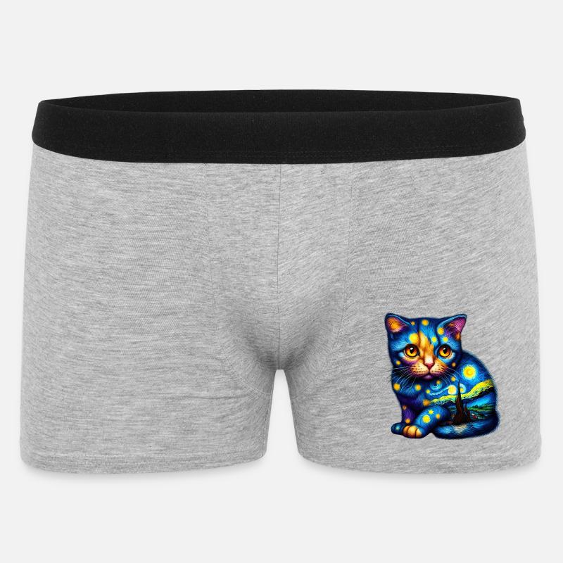 Katze - Männer Boxer Shorts - Grau meliert