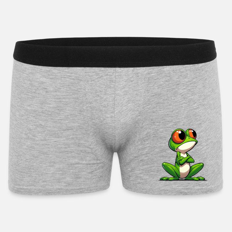 Frosch - Männer Boxer Shorts - Grau meliert