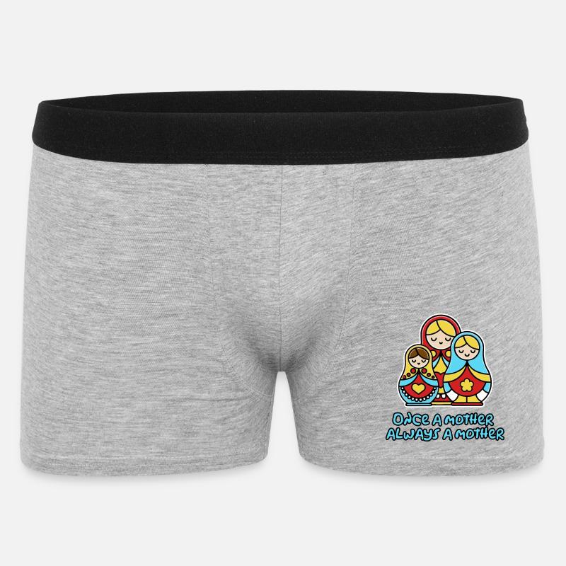 Einmal Mutter, immer Mutter - Männer Boxer Shorts - Grau meliert