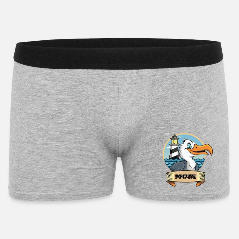 Moin -Möve with lighthouse - Men's Boxer Shorts - heather grey