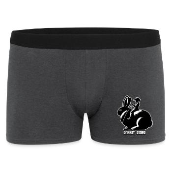 Rabbit Rider (texte léger - avec contour, 3 couleurs) - Boxer Homme - charbon - Devant