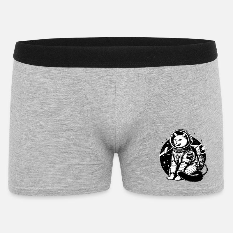 Astronauten Katze - Männer Boxer Shorts - Grau meliert