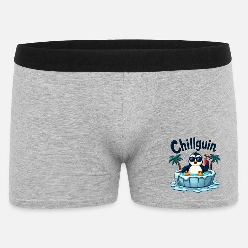 Chillguin – Coolness auf Eis - Männer Boxer Shorts - Grau meliert
